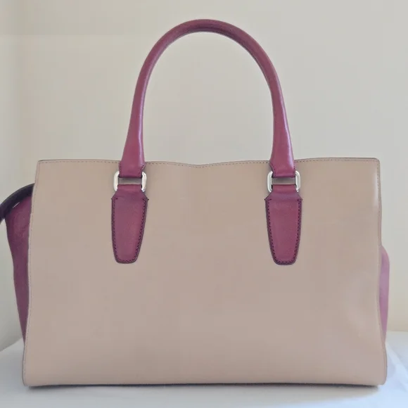 Coach Handbag Legacy Chelsea Tan/Red Classic Leather Tassel Boho Chic Satchel - Picture 2 of 16